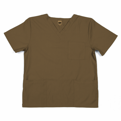 Stretch Range:  Men’s Scrub Top - Chocolate