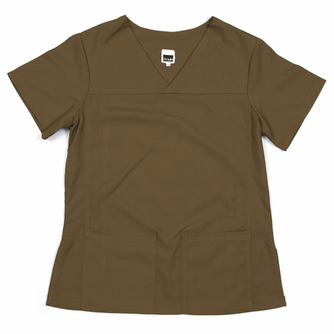 Stretch Range: Women's Scrub Top - Chocolate