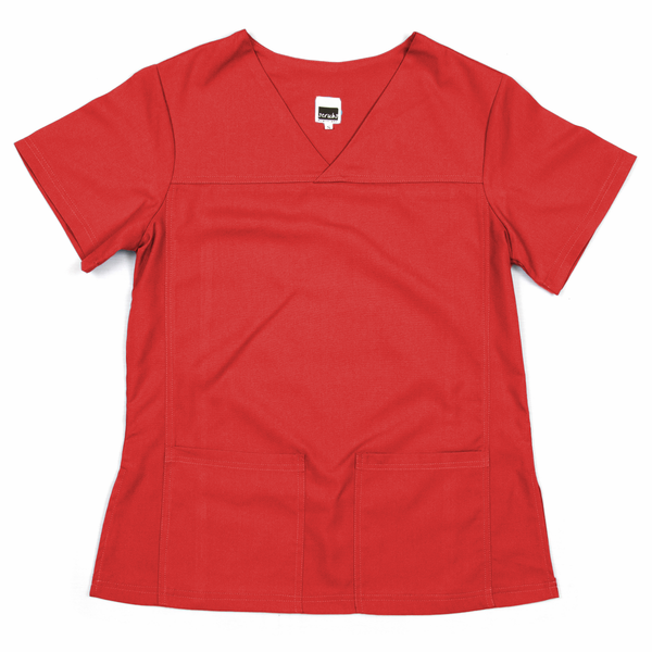 Stretch Range: Women's Scrub Top - Red