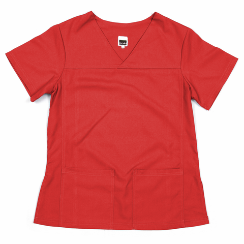 Stretch Range: Women's Scrub Top - Red