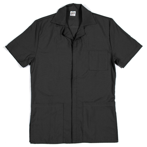 Unisex Doctors Zipped Jacket Poplin Short Sleeves - XL Black