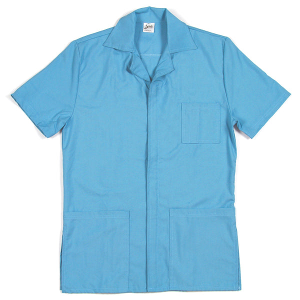 Unisex Doctors Zipped Jacket Poplin Short Sleeves - XL Maz Blue