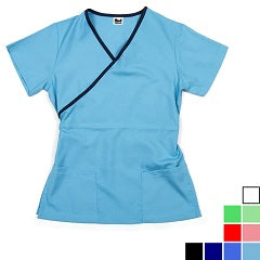 Stretch Range:  Mock Wrap Top - Black