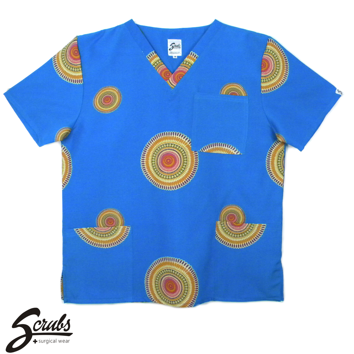 Mens printed 2025 scrub tops